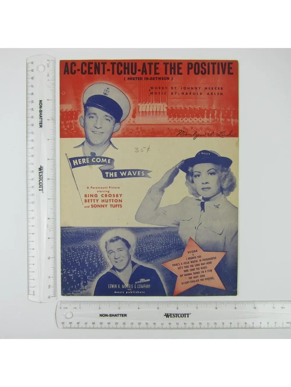 Sheet Music Accentuate Ac-Cent-Tchu-Ate the Positive Bing Crosby, Hutton 1944